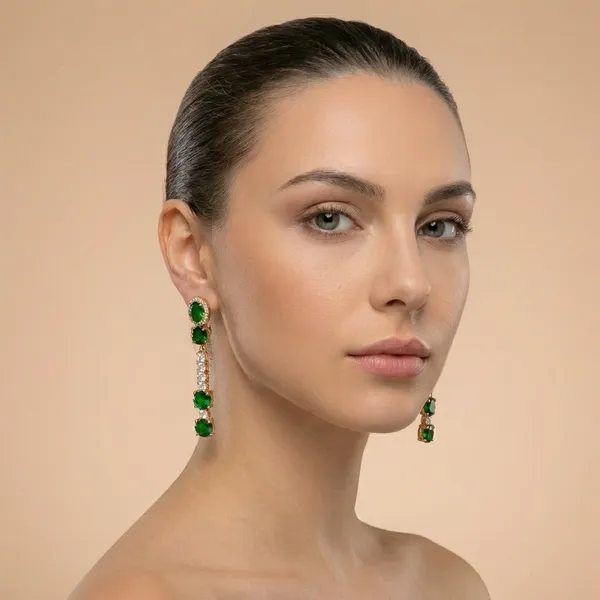 Green_Emerald_Dangle_Ears_Anti_Tarnish_Earring_For_Women