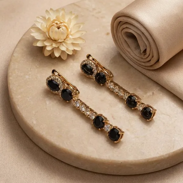 Black_Stone_Dangle_Ears_Anti_Tarnish_Earring_For_Women