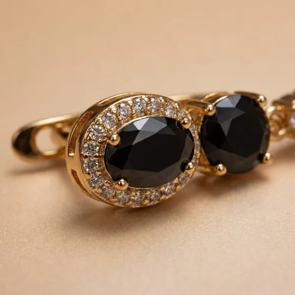 Black_Stone_Dangle_Ears_Anti_Tarnish_Earring_For_Women