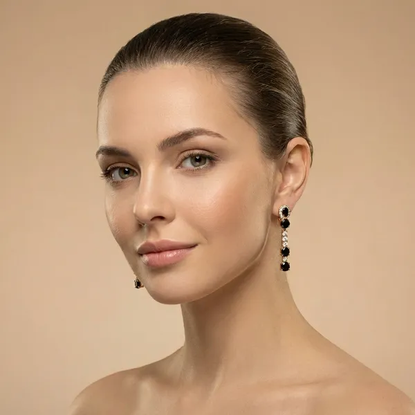 Black_Stone_Dangle_Ears_Anti_Tarnish_Earring_For_Women