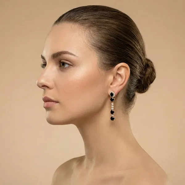 Black_Stone_Dangle_Ears_Anti_Tarnish_Earring_For_Women