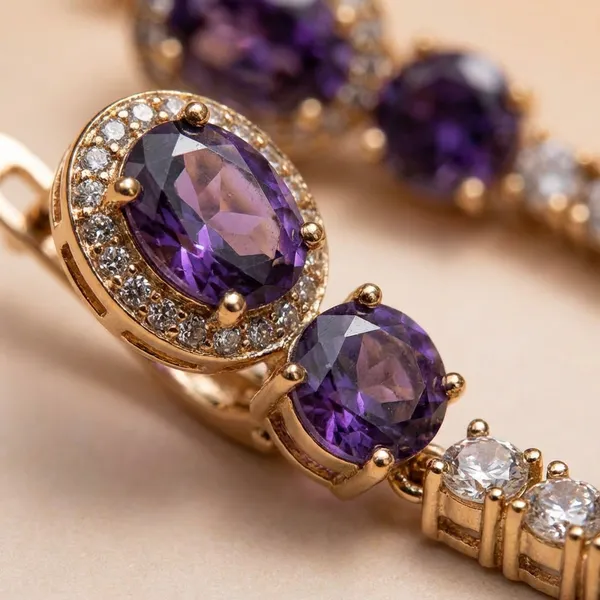 Purple_Stone_Dangle_Ears_Anti_Tarnish_Earring_For_Women