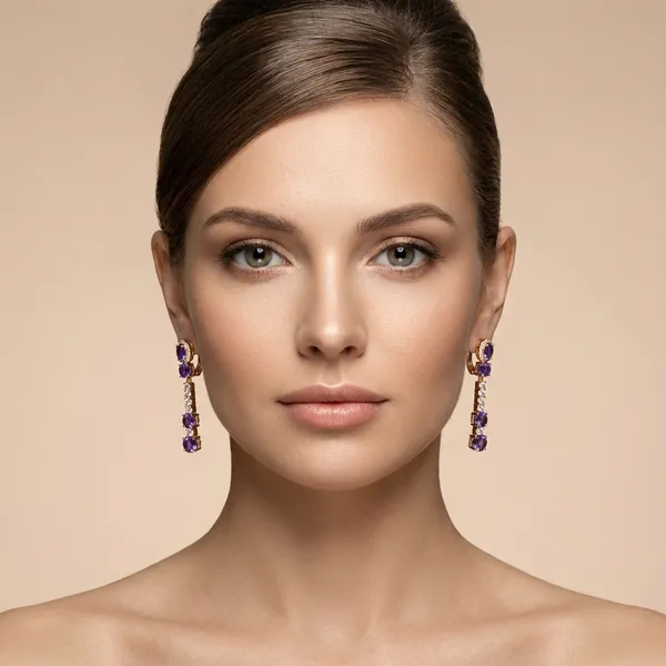 Purple_Stone_Dangle_Ears_Anti_Tarnish_Earring_For_Women