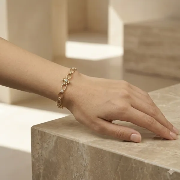 Gold_Dainty_Petal_Link_Anti_Tarnish_Bracelet_For_Women