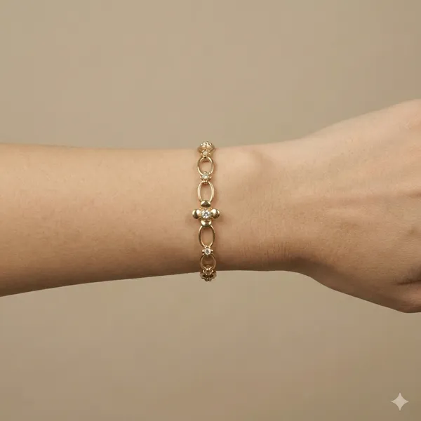 Gold_Dainty_Petal_Link_Anti_Tarnish_Bracelet_For_Women