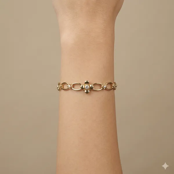 Gold_Dainty_Petal_Link_Anti_Tarnish_Bracelet_For_Women
