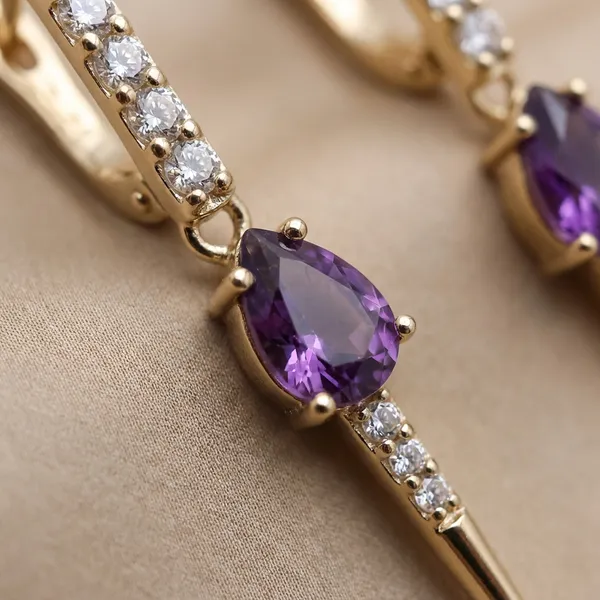 Purple_Crystal_Drop_Spike_Ears_Anti_Tarnish_Earring_For_Women