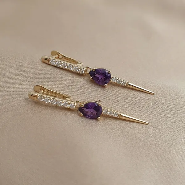 Purple_Crystal_Drop_Spike_Ears_Anti_Tarnish_Earring_For_Women