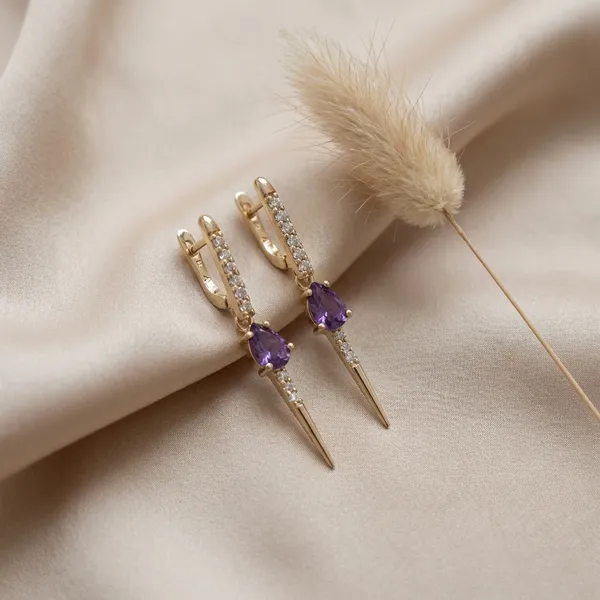 Purple_Crystal_Drop_Spike_Ears_Anti_Tarnish_Earring_For_Women