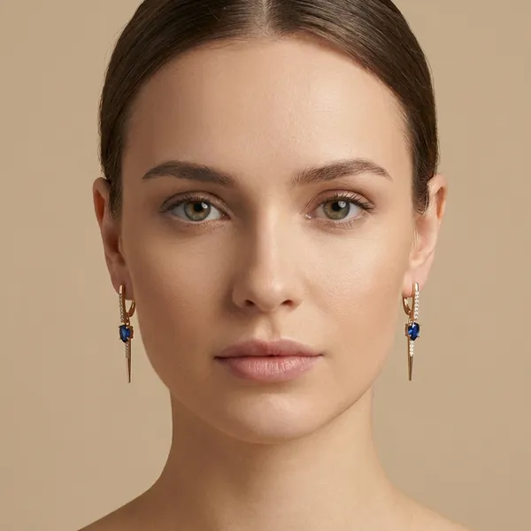 Blue_Crystal_Drop_Spike_Ears_Anti_Tarnish_Earring_For_Women