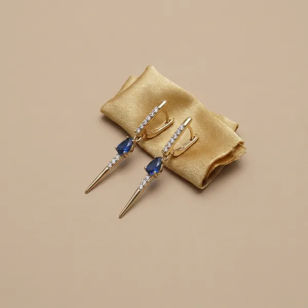 Blue_Crystal_Drop_Spike_Ears_Anti_Tarnish_Earring_For_Women