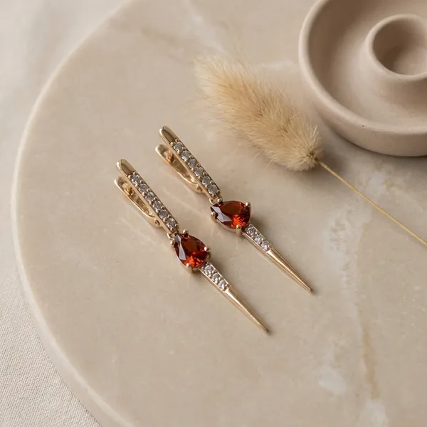 Red_Crystal_Drop_Spike_Ears_Anti_Tarnish_Earring_For_Women