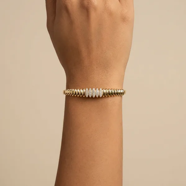 Gold_Elegant_Gold_Textured_Crystal_Bangle_Anti_Tarnish_Ring_Bracelet_For_Women