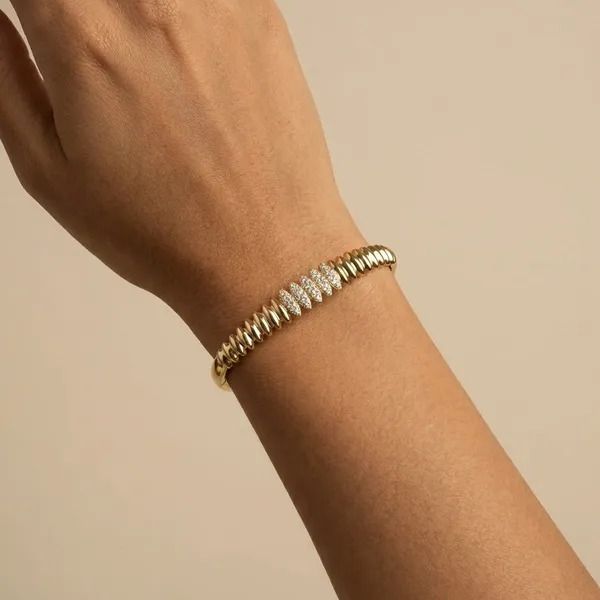 Gold_Elegant_Gold_Textured_Crystal_Bangle_Anti_Tarnish_Ring_Bracelet_For_Women