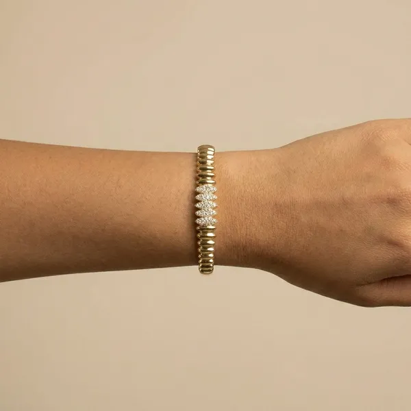 Gold_Elegant_Gold_Textured_Crystal_Bangle_Anti_Tarnish_Ring_Bracelet_For_Women