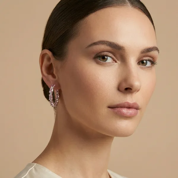Pink_&_White_Stone_Gold_Hoop_Ears_Anti_Tarnish_Earring_For_Women