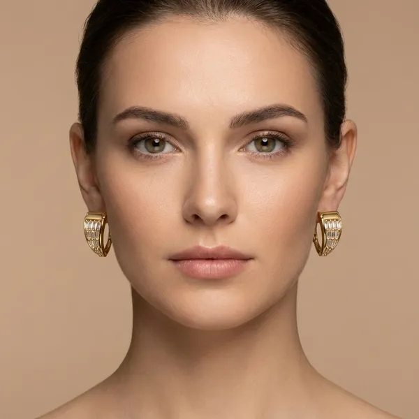 Gold_Baguette_Studded_Half_Hoop_Ears_Anti_Tarnish_Earring_For_Women
