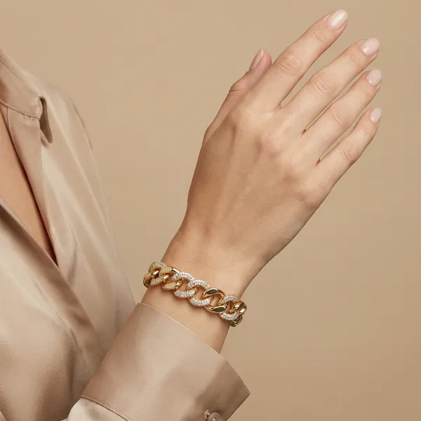 Gold_And_Silver_Diamond_Curb_Anti_Tarnish_Bracelet_For_Women