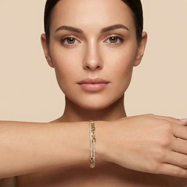 Gold_Chain_Link_Stone_Anti_Tarnish_Ring_Bracelet_For_Women
