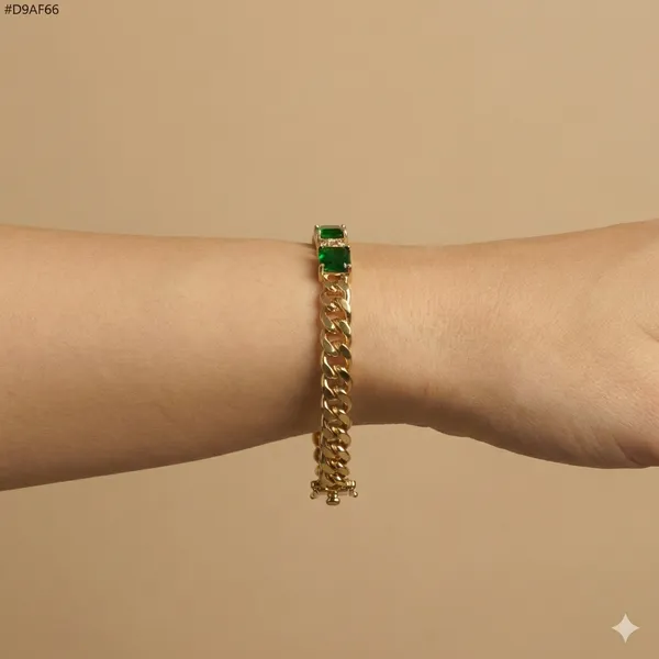 Green_Emerald_Link_Anti_Tarnish_Bracelet_For_Women