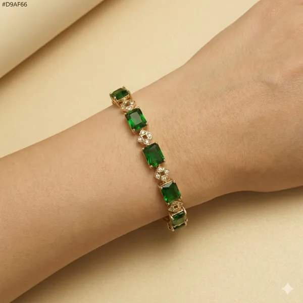 Green_Emerald_Link_Anti_Tarnish_Bracelet_For_Women