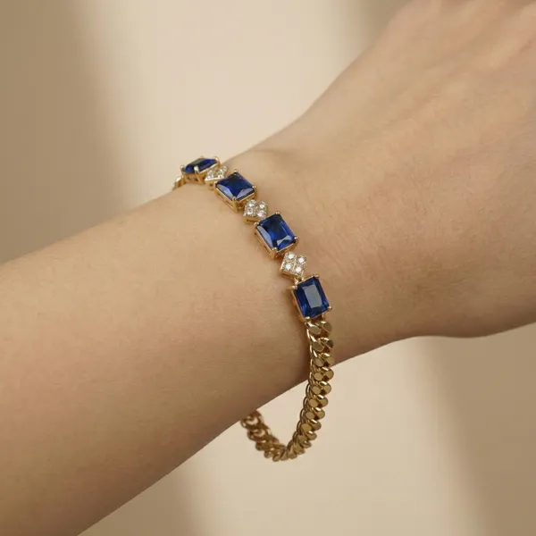 Blue_Azure_Link_Anti_Tarnish_Bracelet_For_Women