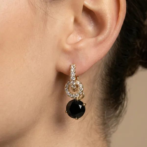 Black_Round_Crystal_Dangle_Hoop_Ears_Anti_Tarnish_Earring_For_Women