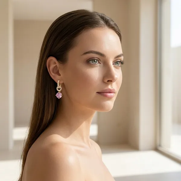 Pink_Round_Crystal_Dangle_Hoop_Ears_Anti_Tarnish_Earring_For_Women