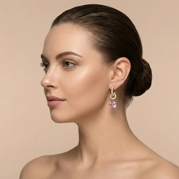 Pink_Round_Crystal_Dangle_Hoop_Ears_Anti_Tarnish_Earring_For_Women