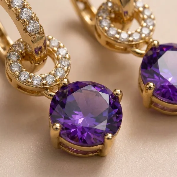 Purple_Round_Crystal_Dangle_Hoop_Ears_Anti_Tarnish_Earring_For_Women