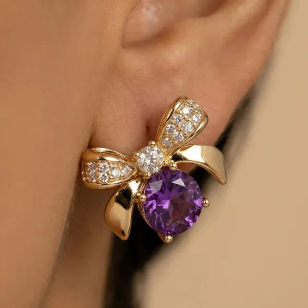 Purple_Floral_Bow_Stud_Ears_Anti_Tarnish_Earring_For_Women