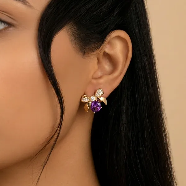 Purple_Floral_Bow_Stud_Ears_Anti_Tarnish_Earring_For_Women