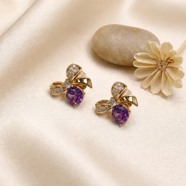 Purple_Floral_Bow_Stud_Ears_Anti_Tarnish_Earring_For_Women