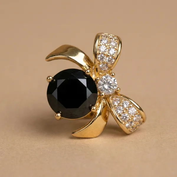Black_Stone_Bow_Stud_Ears_Anti_Tarnish_Earring_For_Women