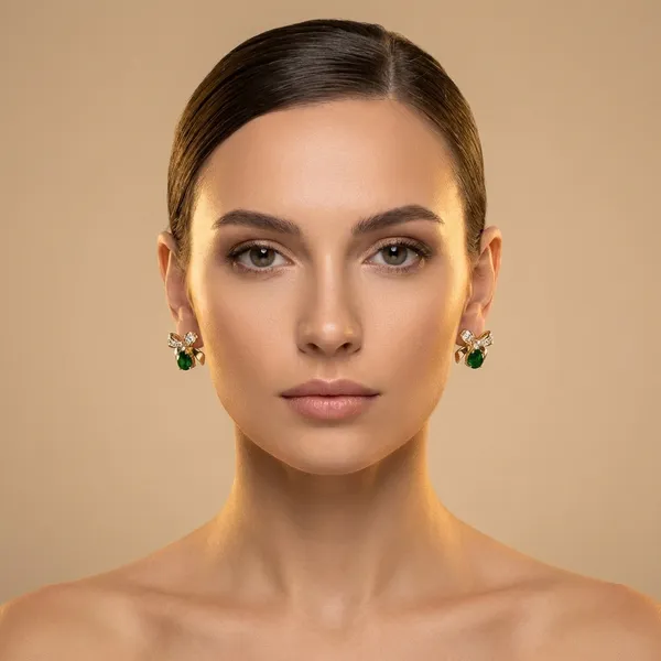 Green_Emerald_Bow_Stud_Ears_Anti_Tarnish_Earring_For_Women