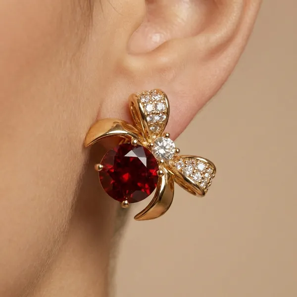 Red_Ruby_Bow_Stud_Ears_Anti_Tarnish_Earring_For_Women