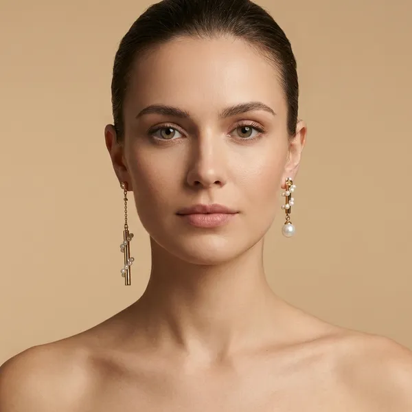 White_Gold_Pearl_Cluster_Drop_Ears_Anti_Tarnish_Earring_For_Women