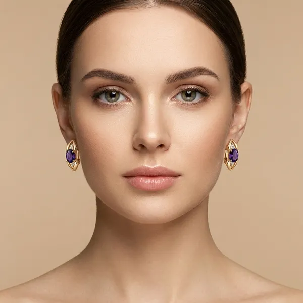 Purple_Gold_Amethyst_Oval_Drop_Ears_Anti_Tarnish_Earring_For_Women