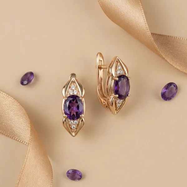 Purple_Gold_Amethyst_Oval_Drop_Ears_Anti_Tarnish_Earring_For_Women