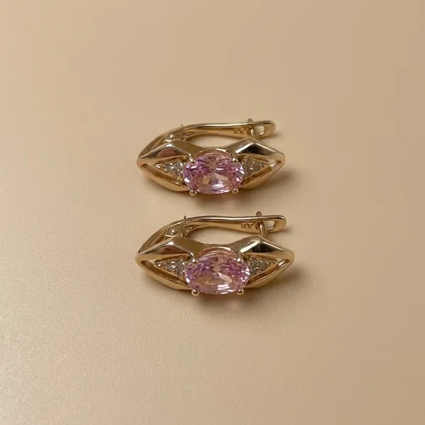 Pink_Gold_Oval_Gemstone_Ears_Anti_Tarnish_Earring_For_Women