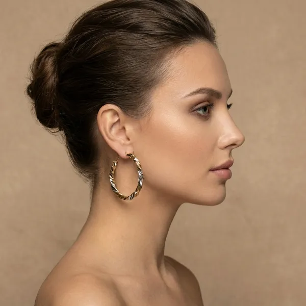 Gold_And_Silver_Dual_Tone_Textured_Twisted_Hoop_Ears_Anti_Tarnish_Earring_For_Women