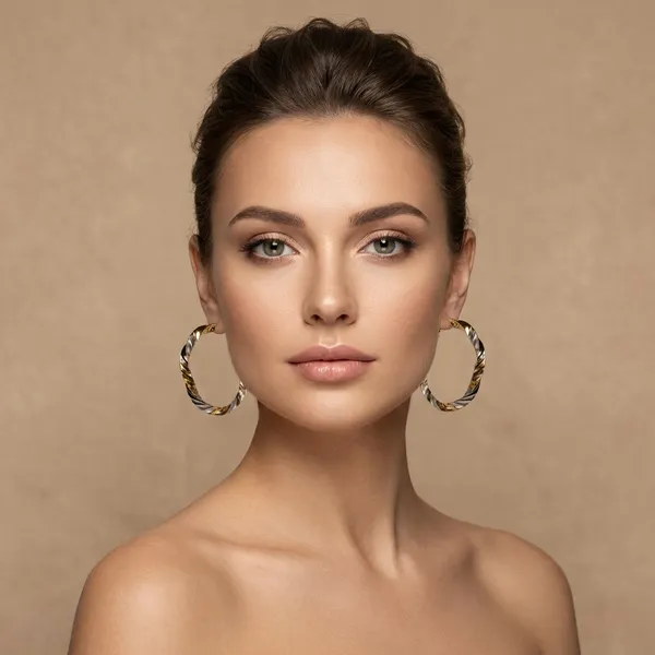 Gold_And_Silver_Dual_Tone_Textured_Twisted_Hoop_Ears_Anti_Tarnish_Earring_For_Women