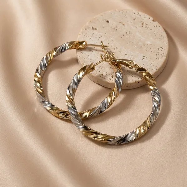 Gold_And_Silver_Dual_Tone_Textured_Twisted_Hoop_Ears_Anti_Tarnish_Earring_For_Women