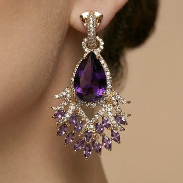 Purple_Crystal_Teardrop_Statement_Ears_Anti_Tarnish_Earring_For_Women