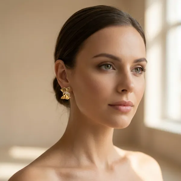 Gold_Bow_Charm_Ears_Anti_Tarnish_Earring_For_Women