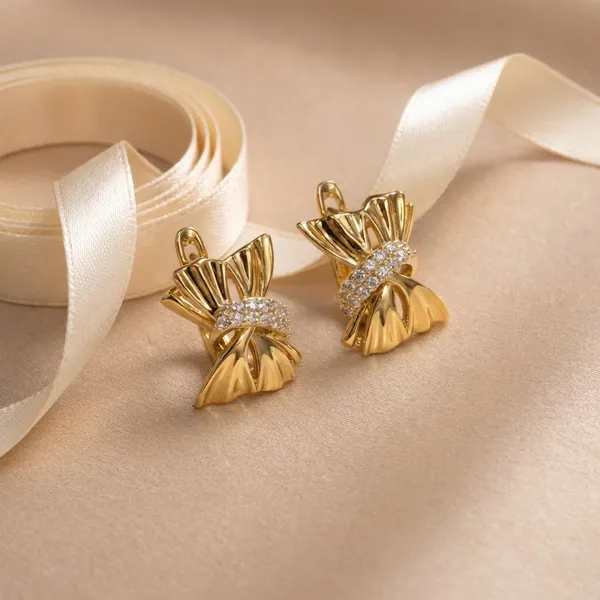 Gold_Bow_Charm_Ears_Anti_Tarnish_Earring_For_Women