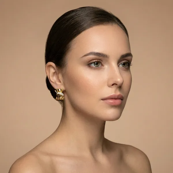 Gold_Bow_Charm_Ears_Anti_Tarnish_Earring_For_Women