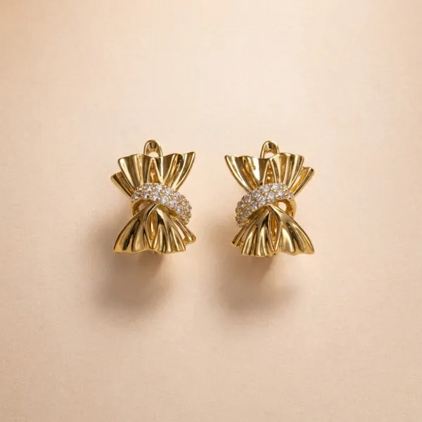 Gold_Bow_Charm_Ears_Anti_Tarnish_Earring_For_Women