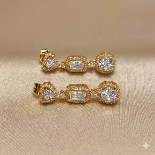Gold_Crystal_Trio_Drop_Ears_Anti_Tarnish_Earring_For_Women