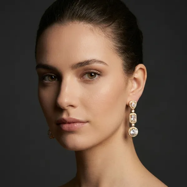 Gold_Crystal_Trio_Drop_Ears_Anti_Tarnish_Earring_For_Women